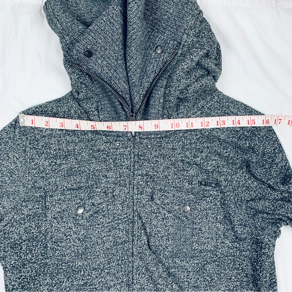 Burton Zip-Up Fleece Hoodie Sweatshirt Gray Medium Jacket Cozy Snowboarding - Picture 11 of 16
